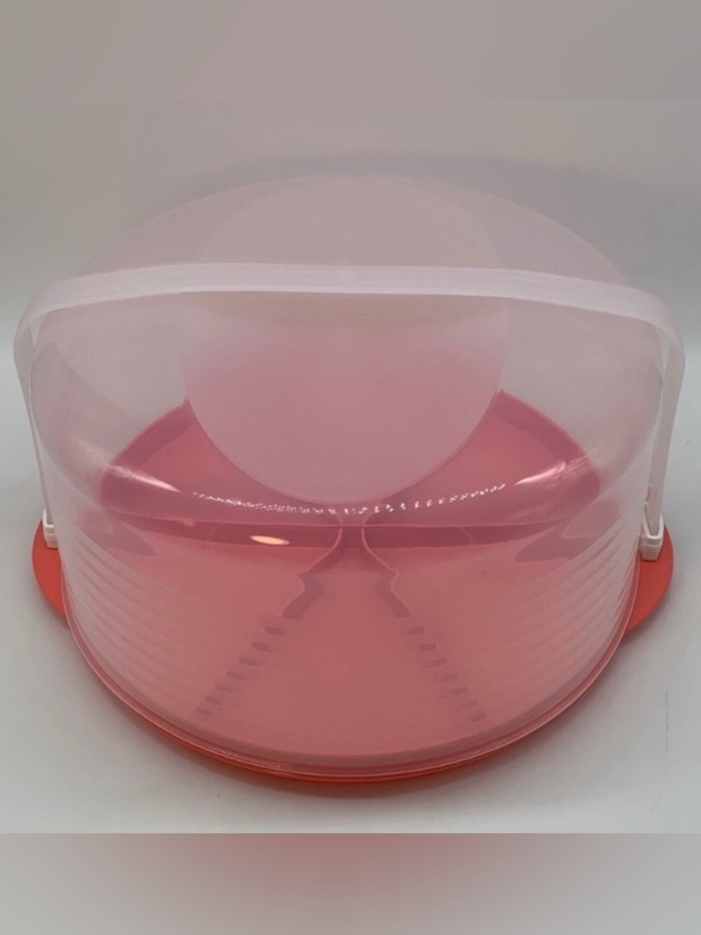 Coral  Round Plastic Cake Carrier / Storage Container 10L